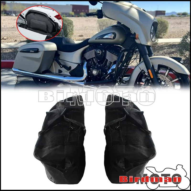Motorcycle Saddlebag Accessories Black Nylon Saddlebag Liners For Challenger Chieftain Pursuit Roadmaster Springfield 2021-2025