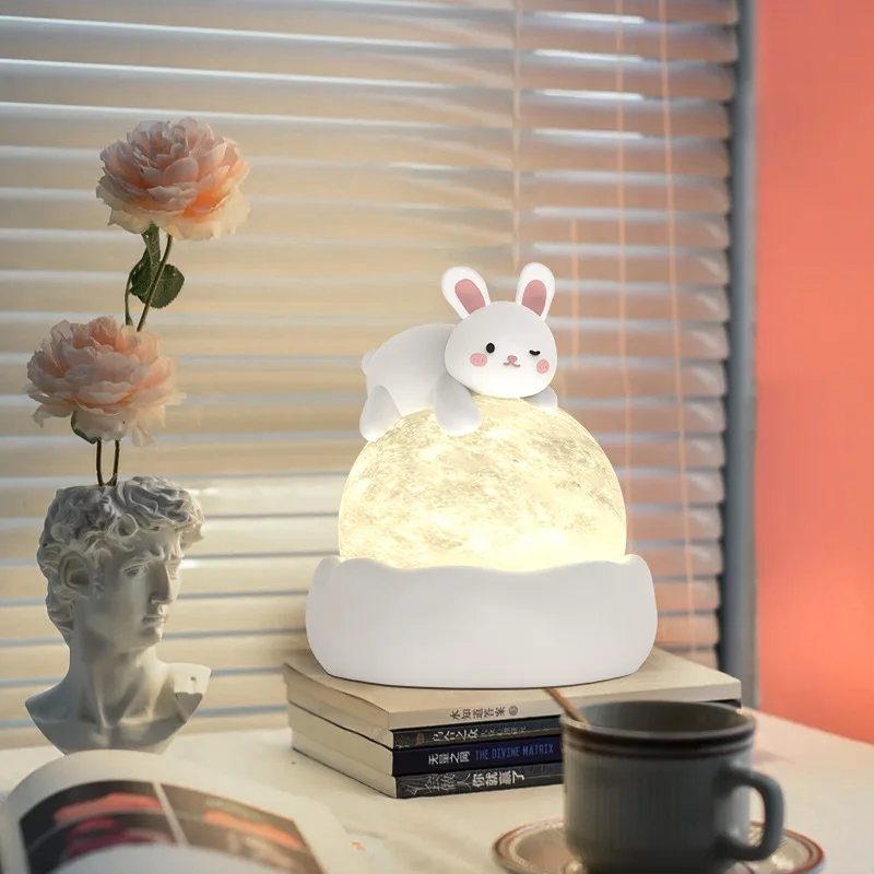 

New Bedhead Bedroom Girl Children S Desk Lamp Creative Cute Rabbit Birthday Gift Night Atmosphere Small Night Light