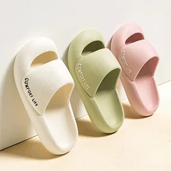 New Thick Platform Slippers Women Men Non-slip EVA Soft Waterproof Sandals Bathroom Indoor Leisure Shoes for Women Summer Slides