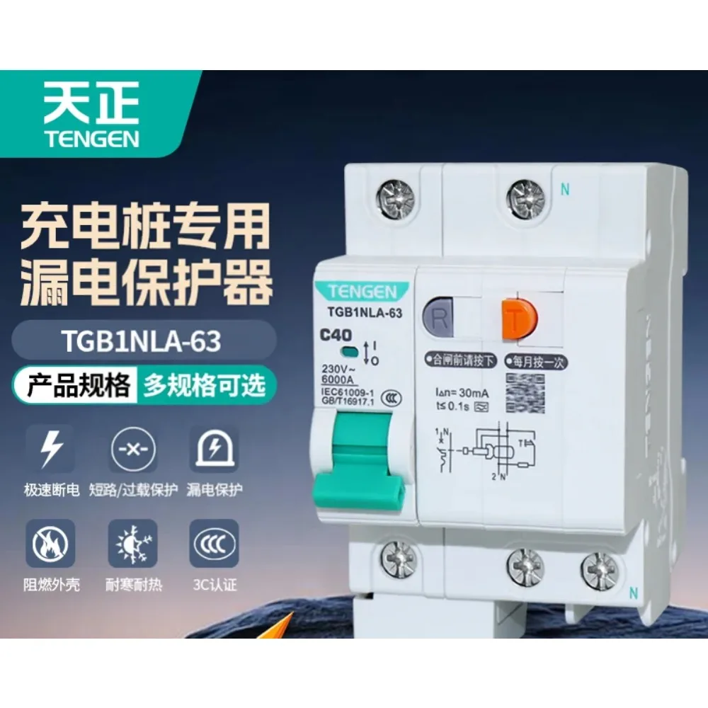 Tianzheng Electric Type A Leakage Protection Circuit Breaker Charging Pile New Energy TGB1NLA Series