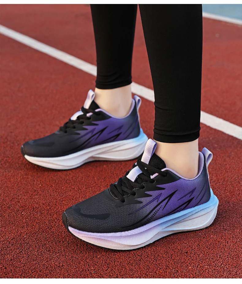 Atmungsaktive Damen-Laufschuhe, modische, lässige Schnür-Sneaker, weiß, leicht, bequem, für Outdoor-Sportarten – Detail 15