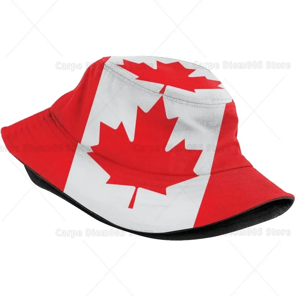 Gorra de pescador con bandera de Canadá, Gorras de Hip Hop, sombrero de cubo con estampado Unisex de verano, jardinería al aire libre, playa, Camping, senderismo