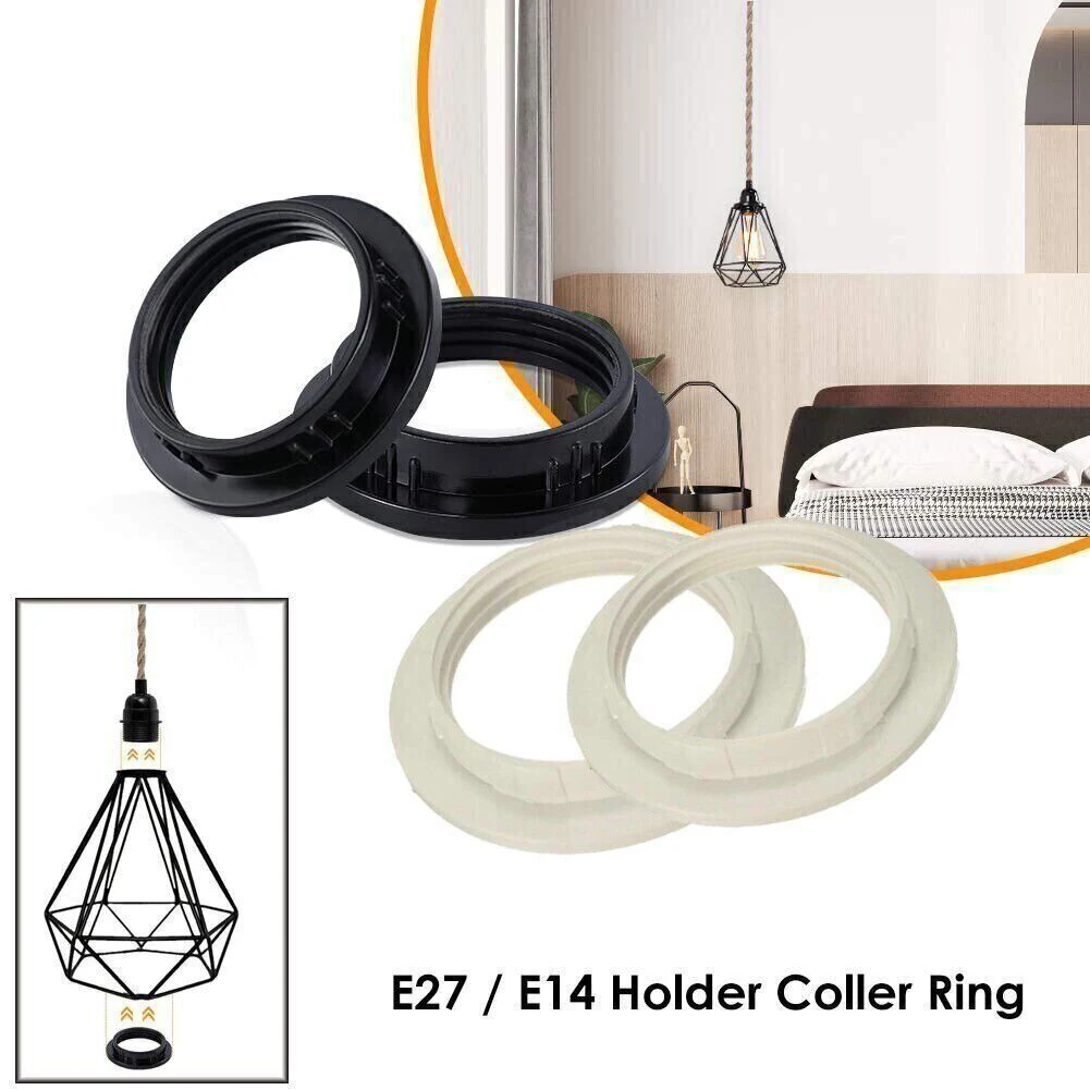 

E27/ E14 Lampshade Adapter Light Shades Collar Adaptor Bulb Holder Plastic Lamp Shade Accessories Black/white Lighting Parts