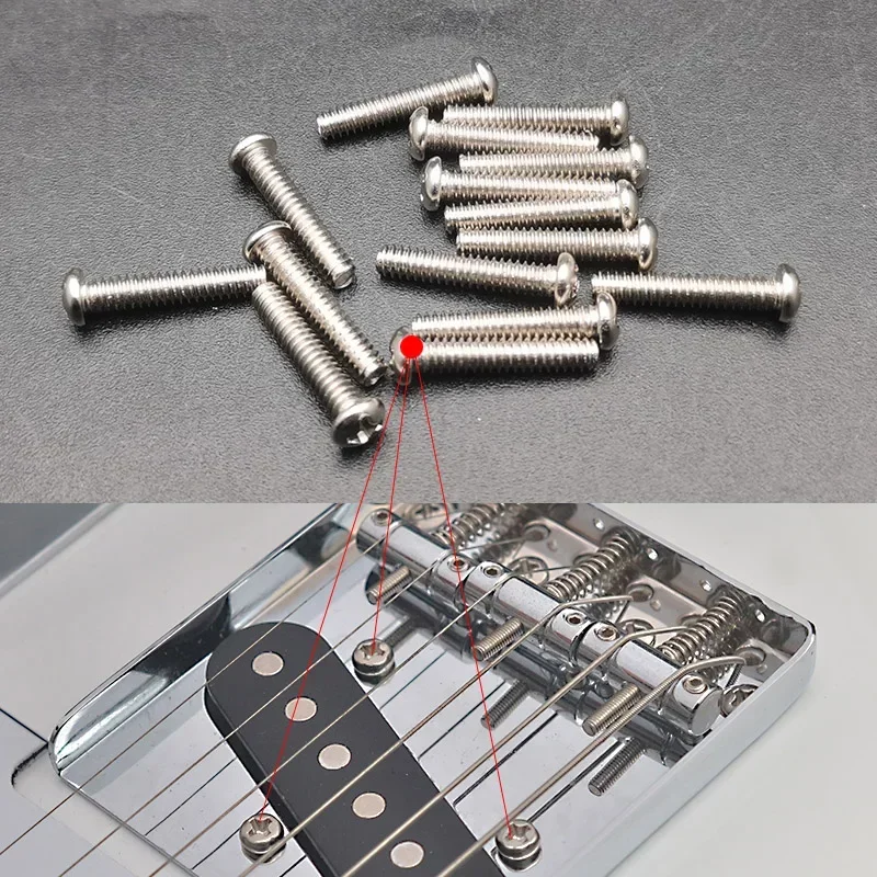 

50Pcs US 6# Screw Bridge Pickup Hight Adjust Screw 6#x18RM Screw for TL Bridge Height Adjusting 3.4x20mm Nickel/Gold/Black