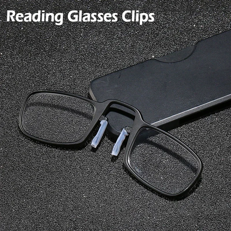 New Legless Clip Nose Portable Reading Glasses Unisex Ultra Thin Magnification Eyewear Unbreakable 1.0+1.5+2.0+2.5+3.0+3.5+4.0