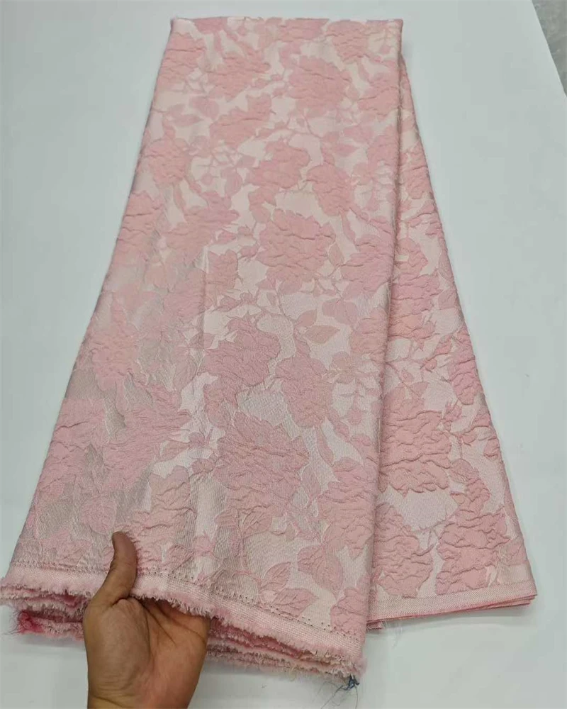 Tessuto di pizzo jacquard broccato di alta qualità per abiti da sera che realizzano in stile francese nigeriano