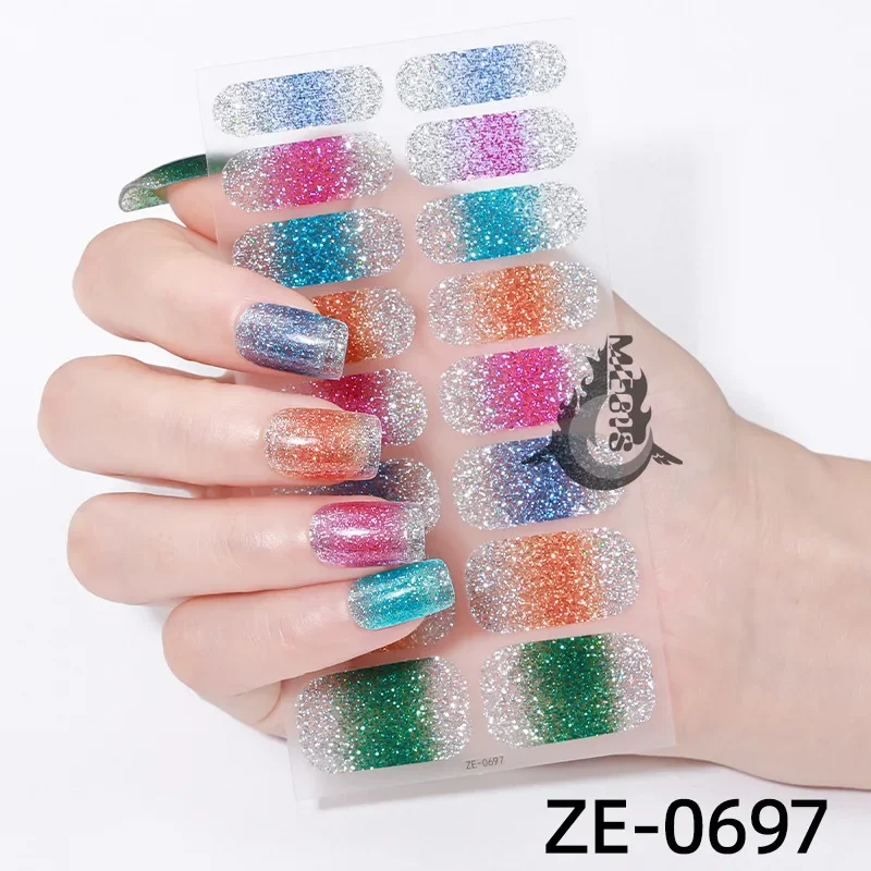 

MEBIS 16 Tips Nail Accessories Stickers Nail Parts Tamagotchi Seal for Manicure Fake Nails Sliders for Nails Material Decoration