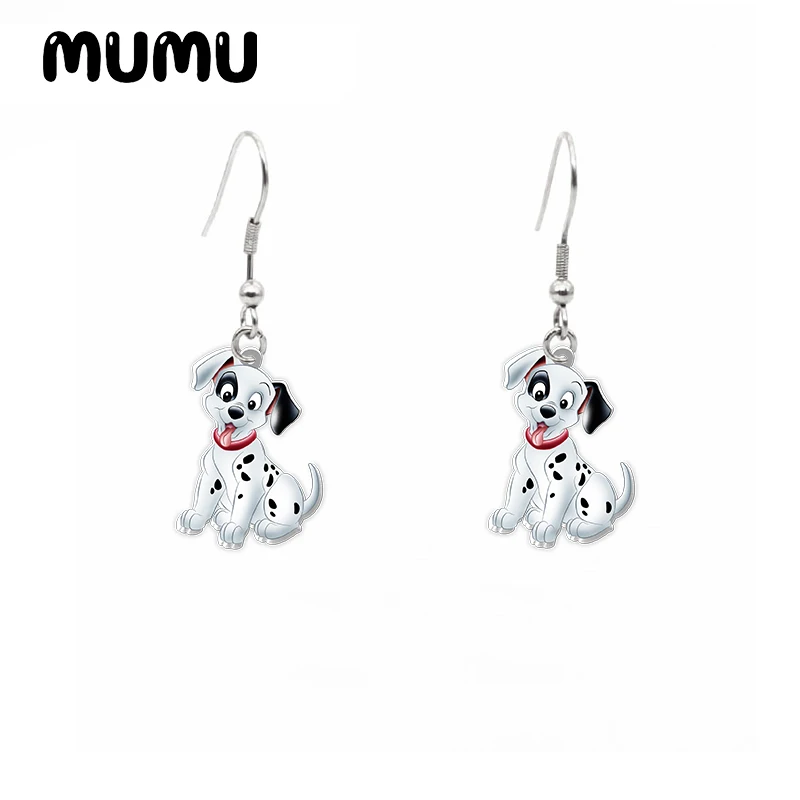 2024 New 101 Dalmatians Dangle Earring Dalmatian Dog Acrylic Earrings Handmade Jewelry Epoxy Resin Fish Hook Earring