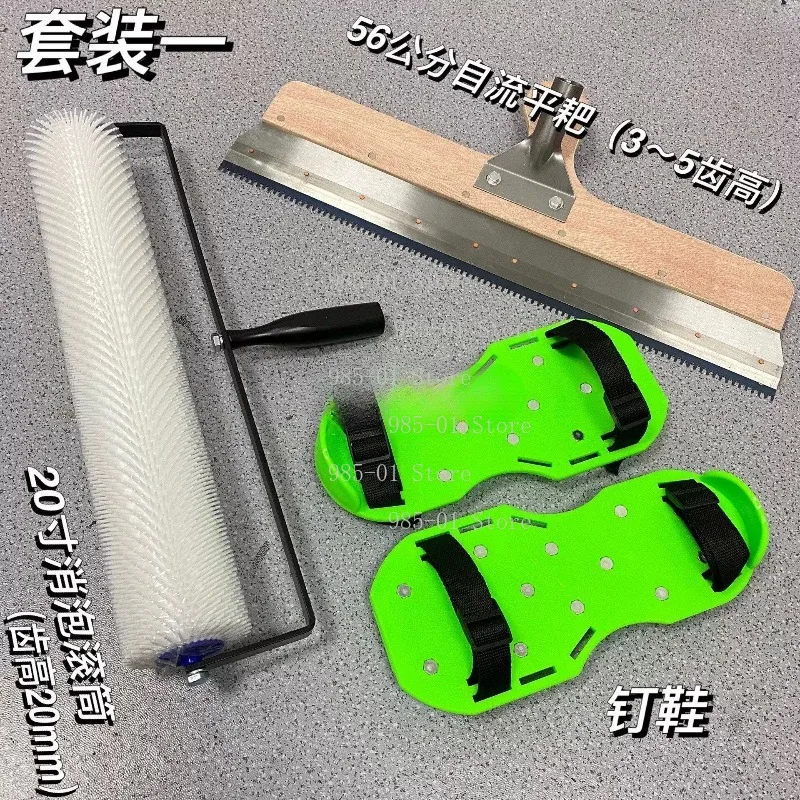 kit-de-sol-epoxy-autonivelant-avec-chaussures-a-pointes-et-rouleau-ensemble-d'outils-de-revetement-de-ciment-sans-bulles