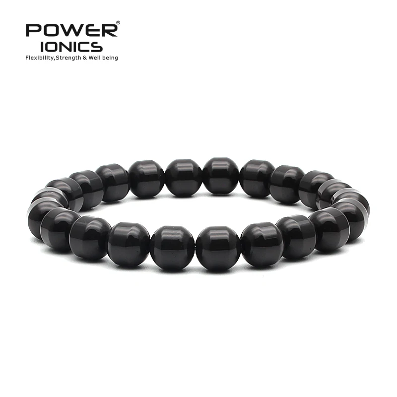 Power Ionics Men Women Natural Anions Beads Stretch  Bracelet Wristband Family Lover Gifts