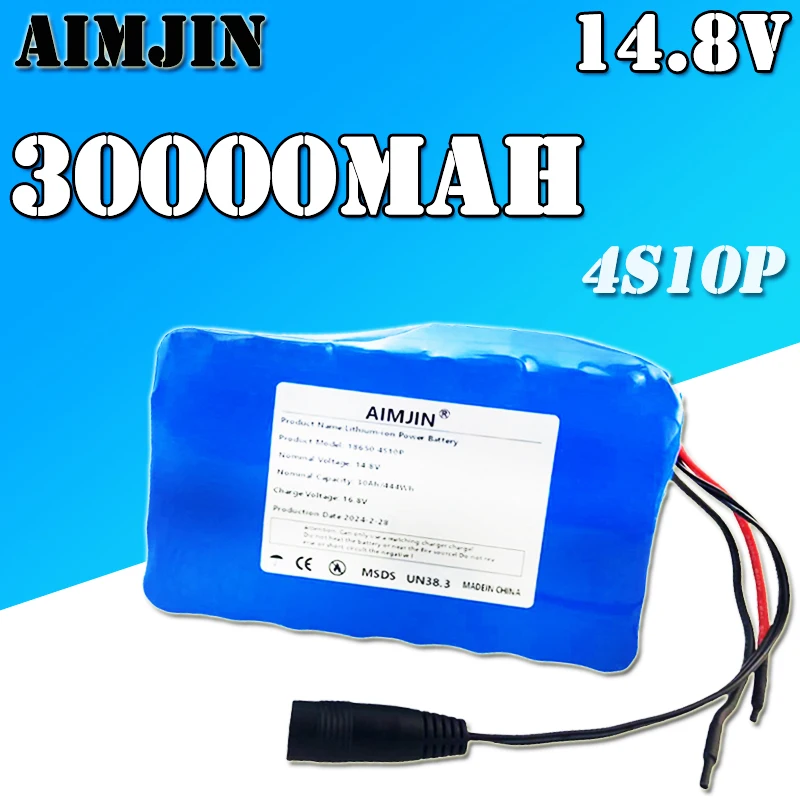 

4S10P 16.8V 30Ah 14.8V Lithium Battery Pack with BMS for Inverter Smart Robot High-power Equipment Etc