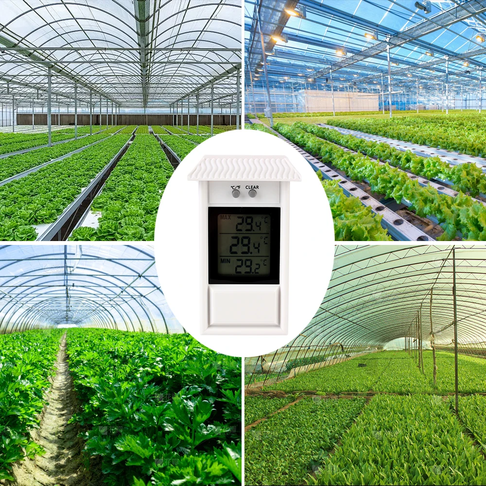 For Home Garden Greenhouse LCD Electronic Thermometer Digital Display Screen Gauge Weather Sensor Indoor Outdoor Max Min