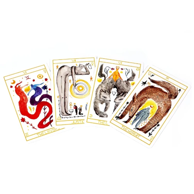 10.3*6 Cm Lilifer Tarot 78 Cps Illustration Was Intuitively Painted By Hand with Watercolors Based on Rider Waite System