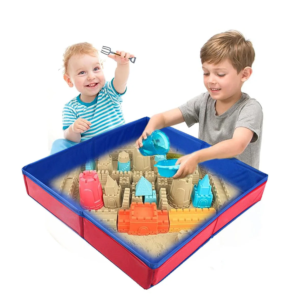 Sandtischspielzeug für Kinder im Freien, Sand- und Wasser-Sandkasten-Geschenke für Jungen und Mädchen, sensorisches Kinderspielzeug zum Spielen auf der Terrasse im Hinterhof