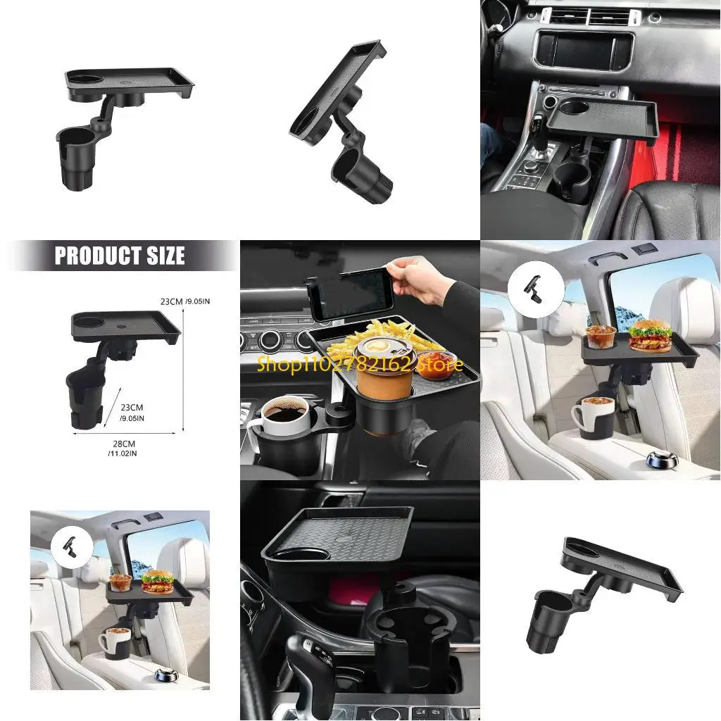 

547B Expandable Car Drink Holder Tray Adjustable Plate For Stable Beverage And Organization In Vehicles