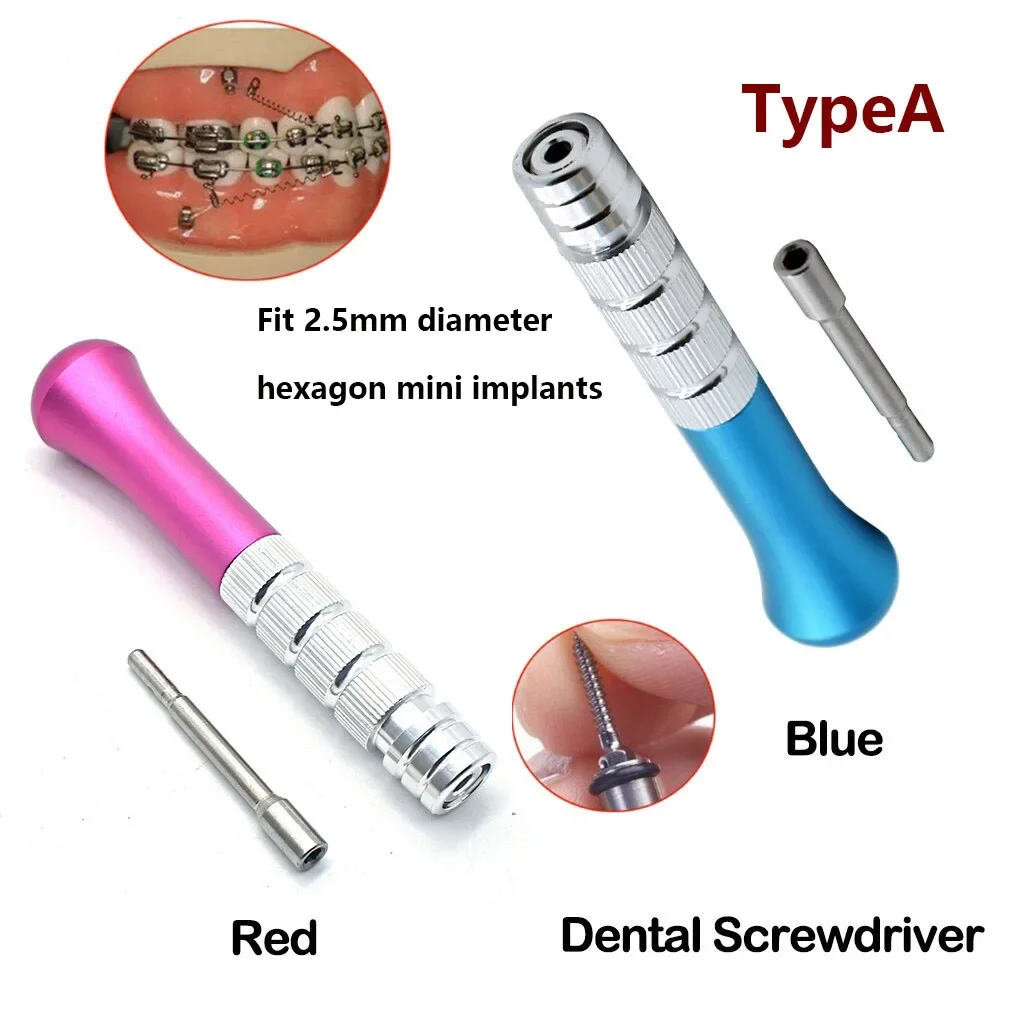 Dental Orthodontic Screwdriver Micro Screw Driver Handle Hexagonal Keys Short Stem Driver Ortho Hand Finger Key Matchining Tool