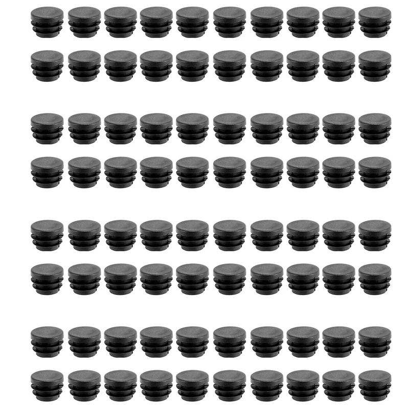 Blanking End Caps Round Tube Insert Cover 19Mm Dia 80 Pcs Black