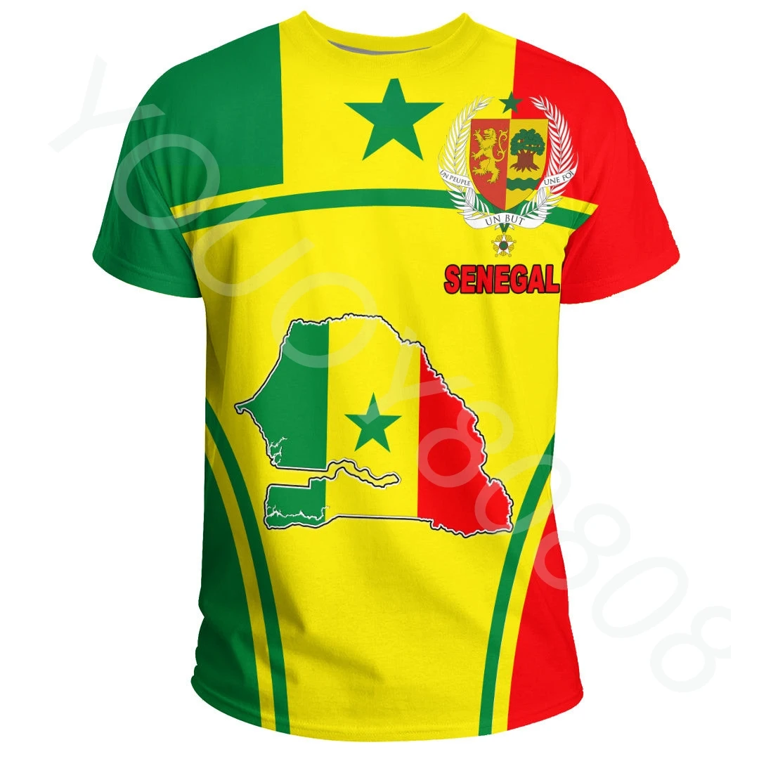 

New Africa Zone Sweatshirt Apparel Men and Women New Casual Loose Loose Street Style Printing Senegal Active Flag T-Shirt Tops