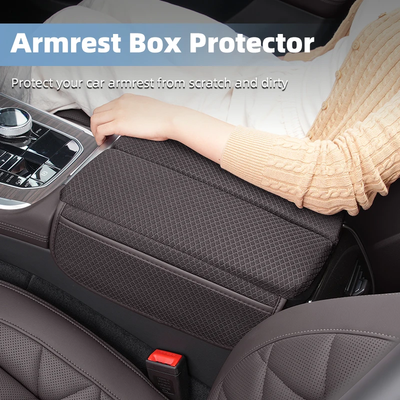 Ice Silk Car Armrest Box Cover Cushion For BMW X5 X6 X7 G05 G06 G07 2019-2024 Center Console Armrest Protector Pad Accessories