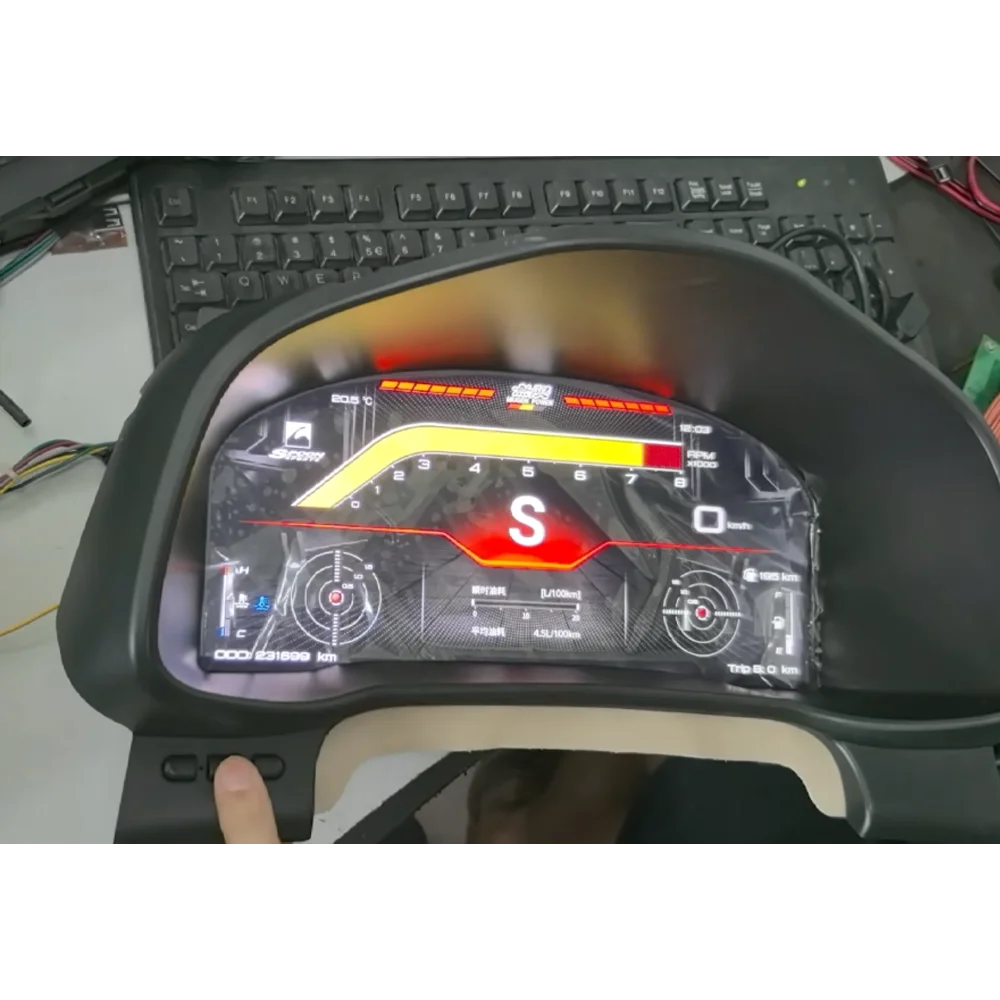 

Автомобильный цифровой кластер для Honda Fit 2014-2020, приборная панель, спидометр, одометр, гоночный стиль, виртуальный измеритель кабины