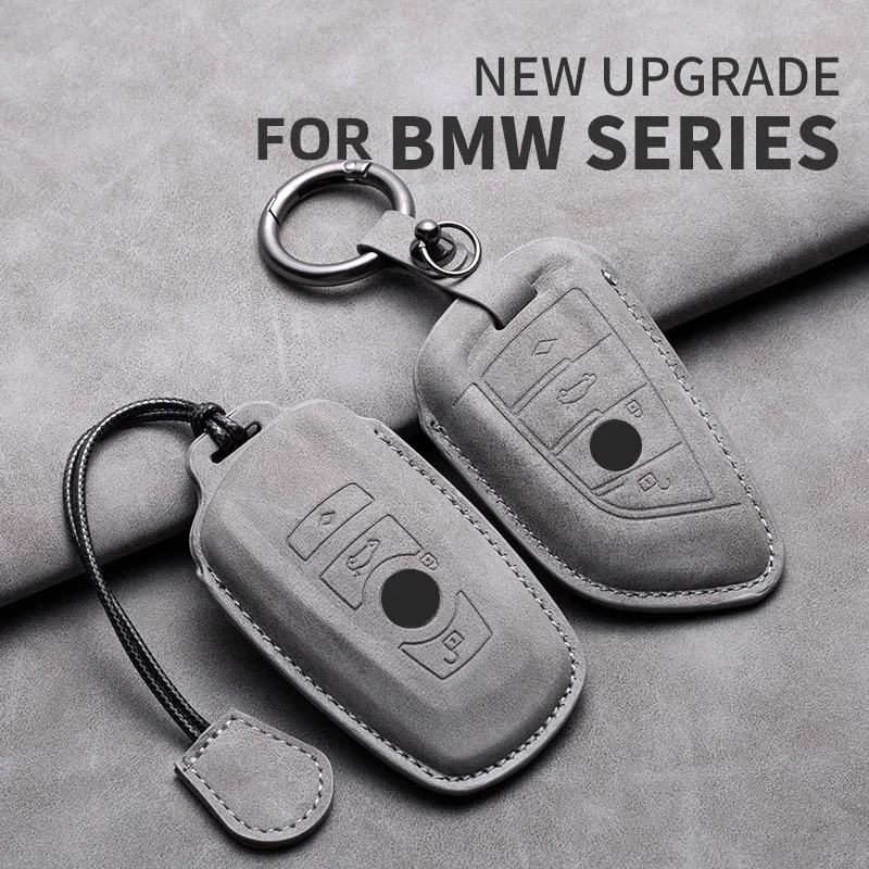 Leather Car Remote Key Case Cover for Bmw F20 G20 G30 X1 X3 X4 X5 G05 X6 X7 G11 F15 F16 G01 G02 F48 1 2 3 4 5 6 7 Series