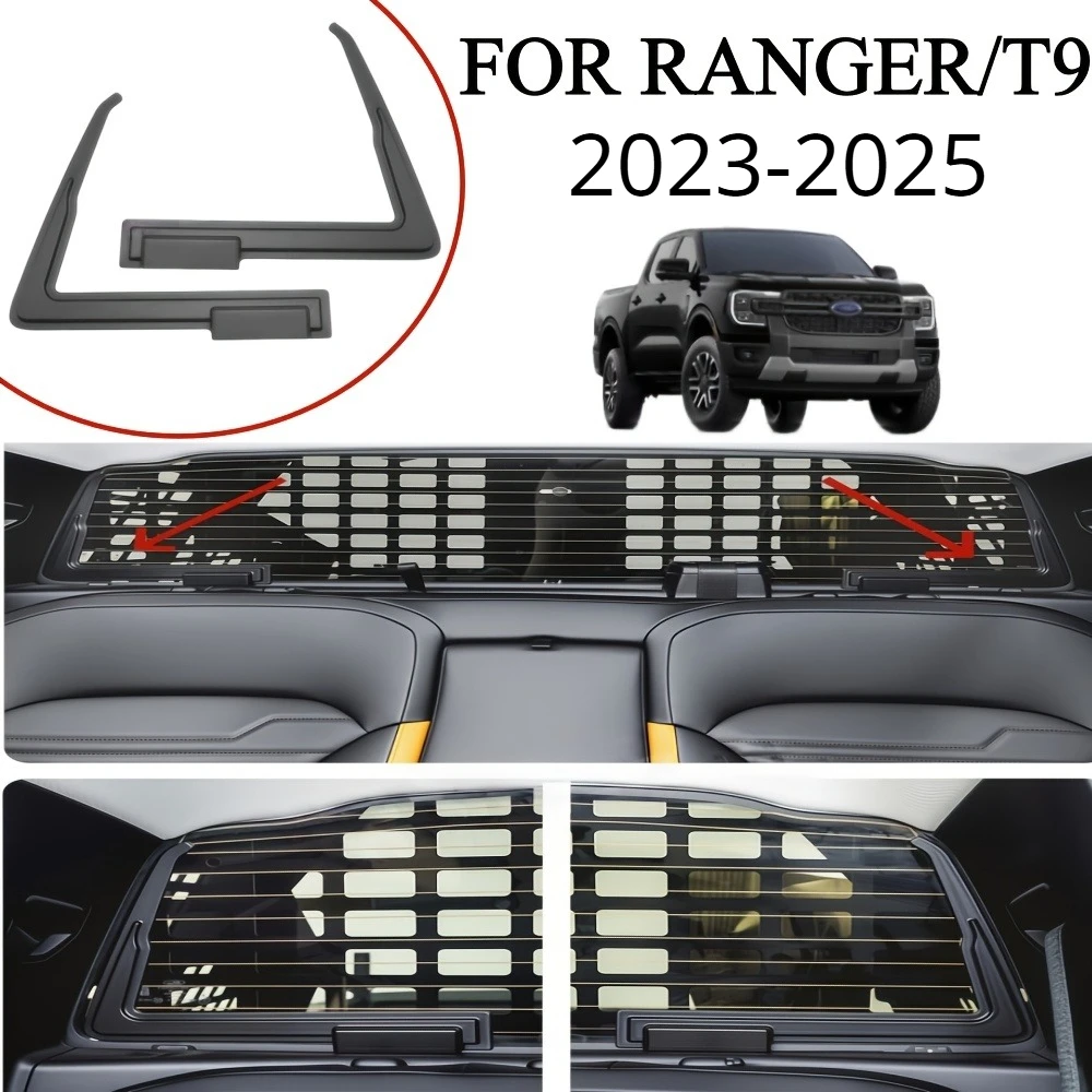 2 Stück Heckscheiben-Heizungsschutz ABS Schwarze Zierblendenabdeckung, Einfach Selbstklebende Dekor-Accessoires Passend für Ford Ranger 2023-2025 – Detail 1