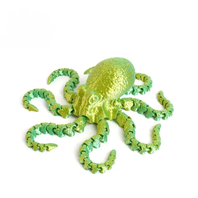 3D Printed Octopus Figurine with Flexible Joints For Home Office Desk Decor, Ocean Animal Table Ornament Ideal Gift Toy