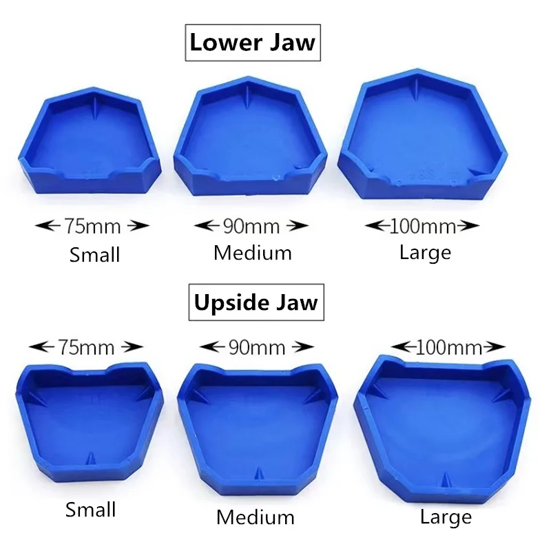 6pcs/set Dental Model Base Silicon Rubber Plaster Model Base Denture Tray Impression Dentistry Lab Former Base Dentist Tools