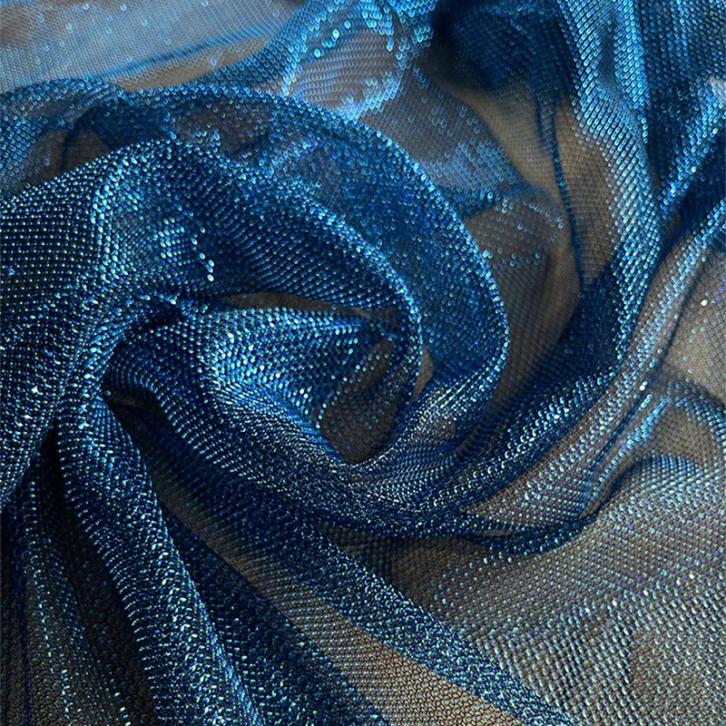 100cm Soft Shiny Iridescent Laser Gradient Mesh Fabric for Wedding Dress Background Decor Skirts DIY Designer Clothing Material