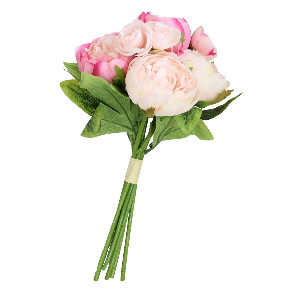 

Artificial Silk Peony Bridal Bouquet Lifelike Wedding Flower Prop Romantic nament Simulation Flowers Party Decorations