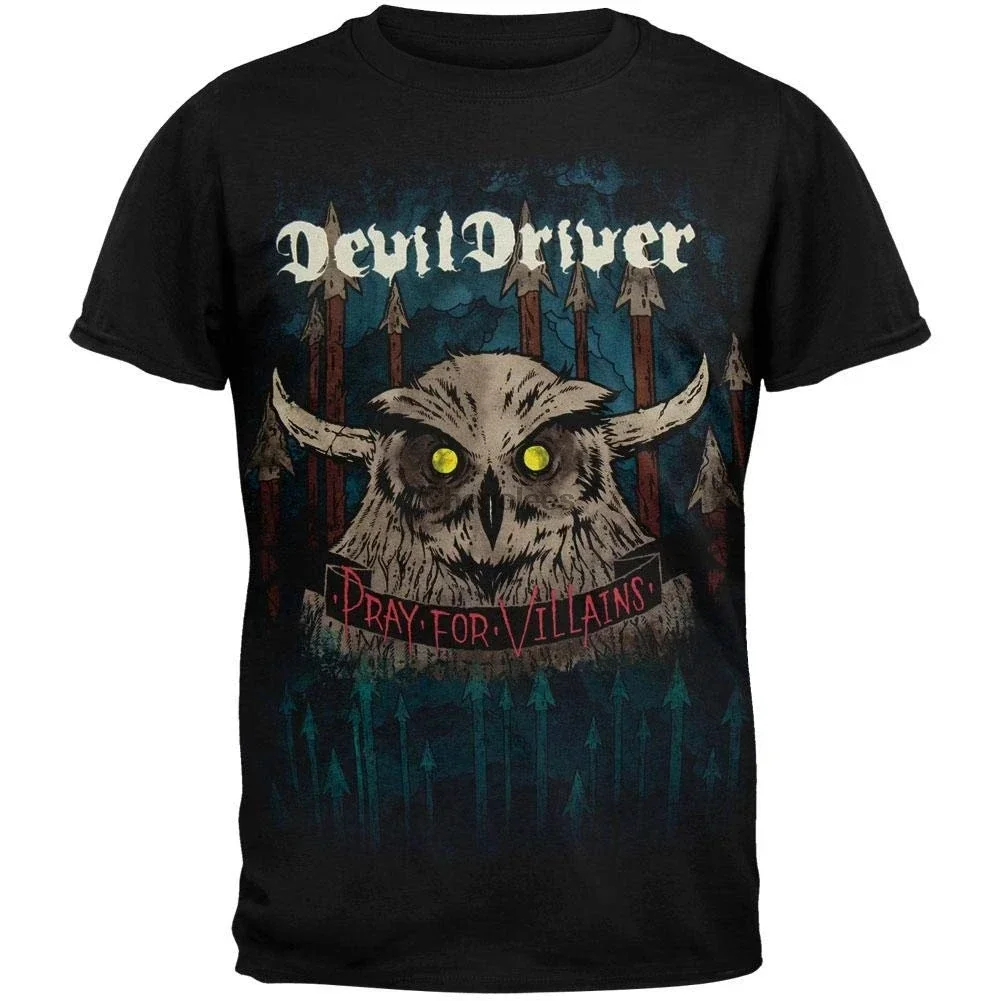 Devildriver - Owl and Spears T-Shirt Camiseta Short Sleeve Men's Clothing y2k tops fugees