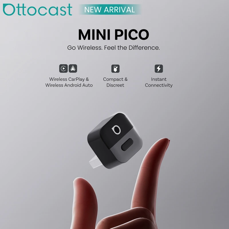 

Ottocast Mini Pico 2in1 Wireless CarPlay Dongle Wireless Android Auto Adapter 5.0 Wifi Plug and play for 98% of the cars