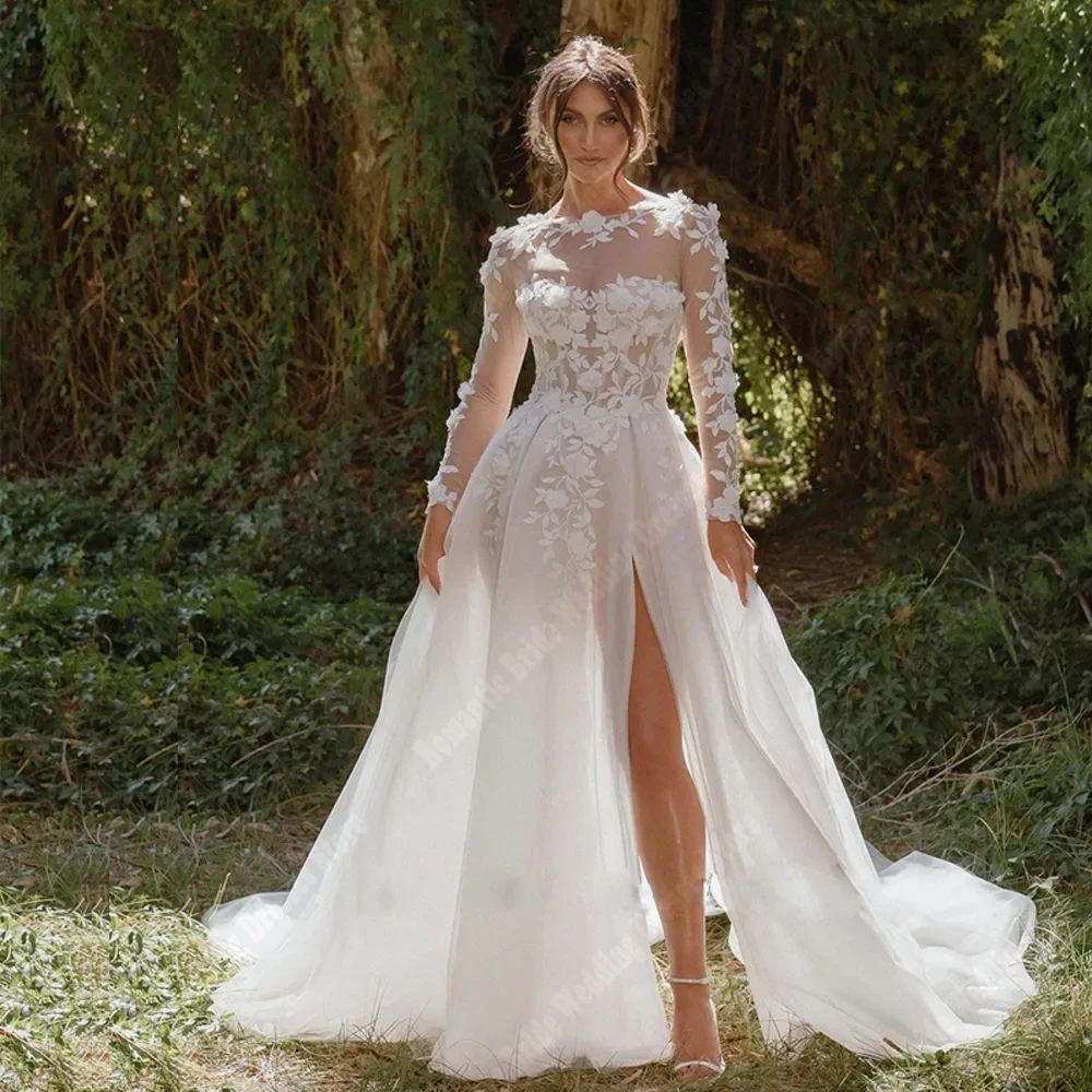 Vestidos De novia blancos elegantes bohemios para mujer, Vestidos De novia De compromiso populares, Vestidos De princesa De superficie brillante, 2024