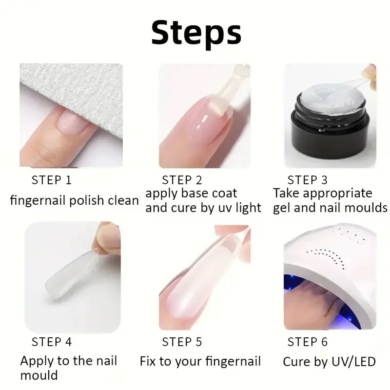 100ml ヌードクリアホワイト ノンスティック ハンドソリッド エクステンションネイルジェル ソークオフ UV/LED フィンガーエクステンションジェル DIYデザイン マニキュア