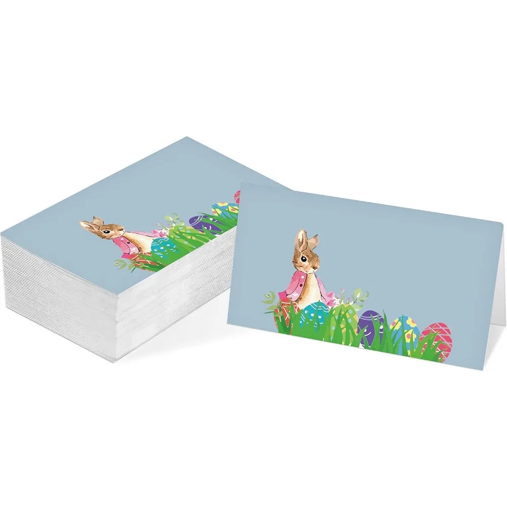 

Карточка места на столе, карточки в стиле пасхальной палатки, упаковка из 25 полускладных карточек для приема, милый пасхальный кролик-яйцо, декор пасхального стола