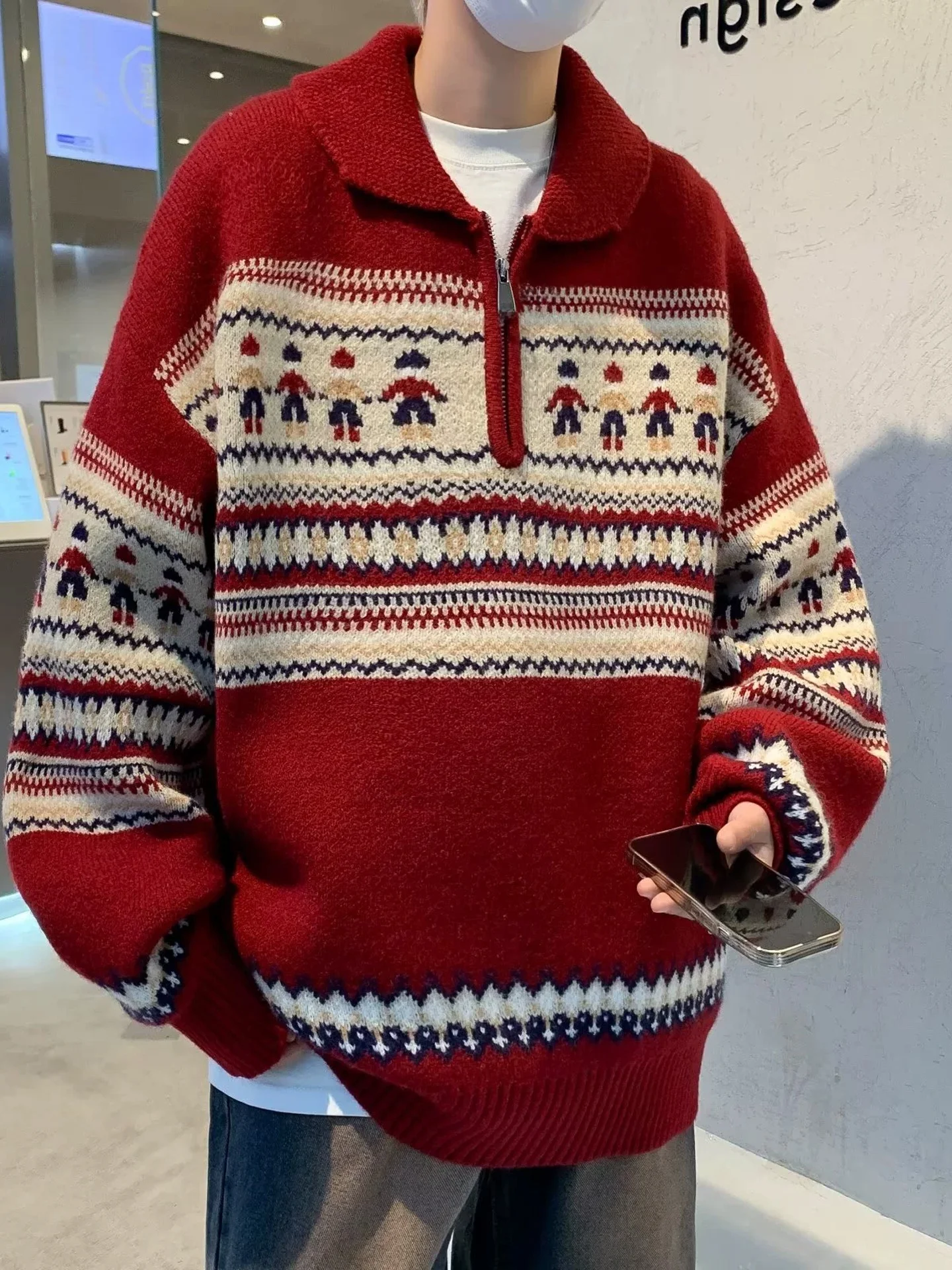 

Ретро-свитер в американском стиле в полоску для мужчин и женщин, осенне-зимний, уютный, вязаный, для пар, кофта-футболка