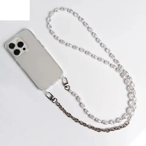 Amazon Best Selling Pearl Beads High Quality Irregular Shape Beads for iphone 14 13 12 16 Pro Max Necklace Crossbody Phone Case