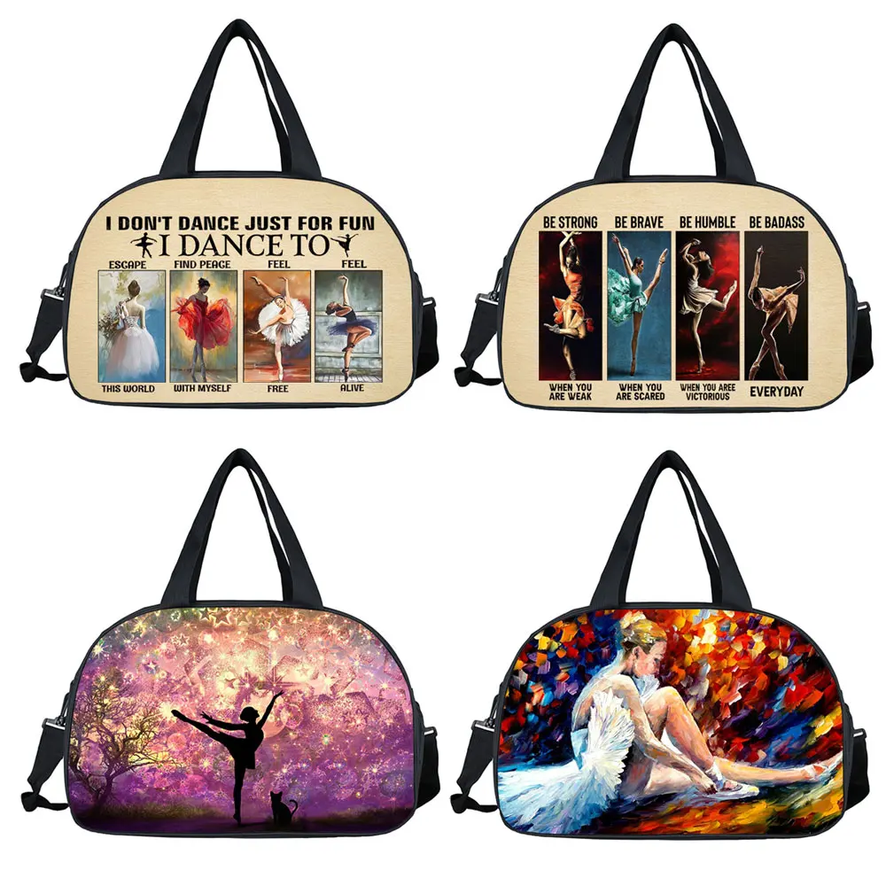 Ballett Tanz druck Reise taschen Ballerina Frauen Handtasche Outdoor Umhängetaschen für Reisen multifunktion ale wasserdichte Reisetasche