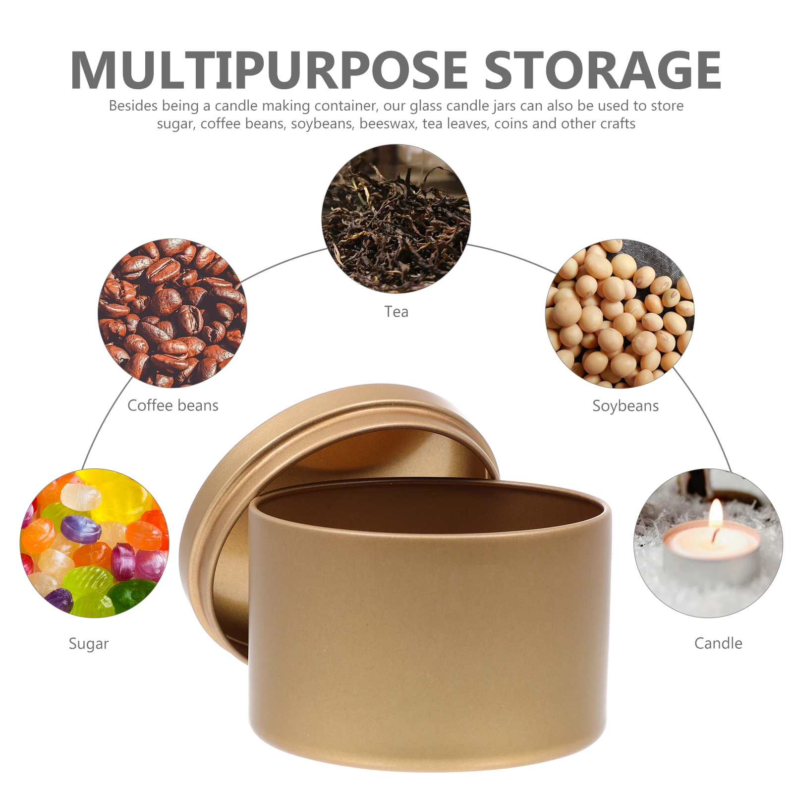 

3Pcs Jars Iron Empty Round Containers for DIY Scented Supplies Decoration Relaxation