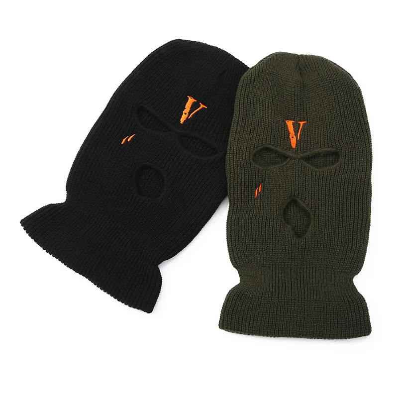 Ski Mask Knitted Mask Winter Balaclava Full Face Mask Winter Outdoor Sports Winter Three-hole Knitted Hat