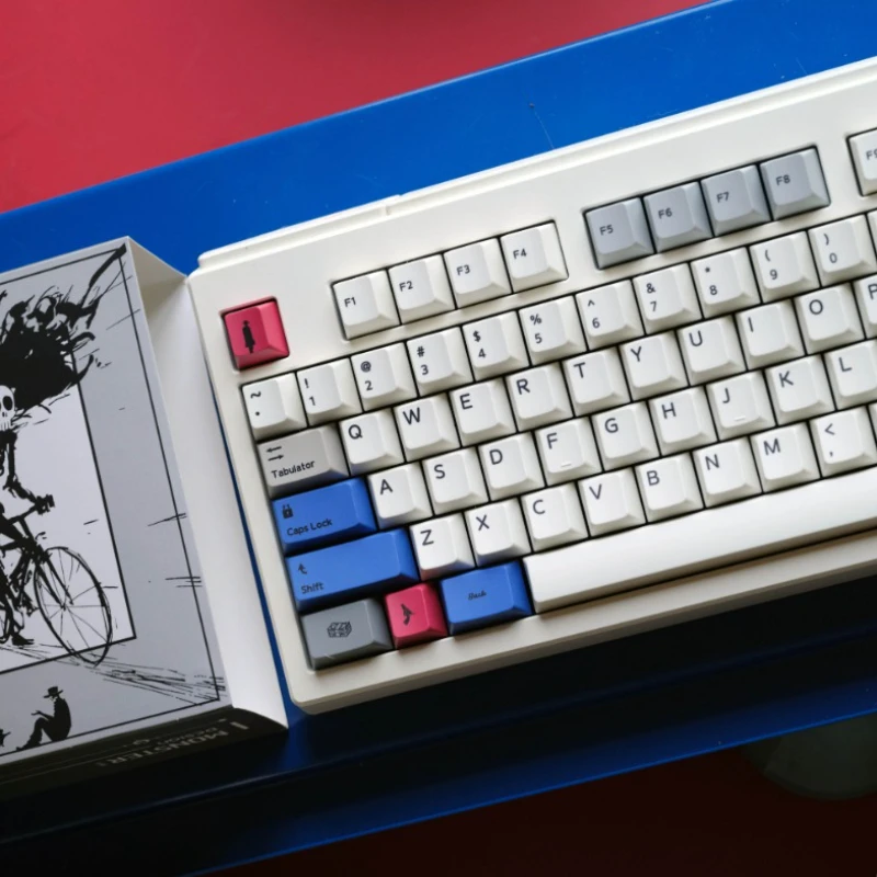 KUKU Bounty Theme Keycaps Set PBT Cherry Profile Sublimation Retro Color-blocking Custom Original Handmade Keyboard Accessories