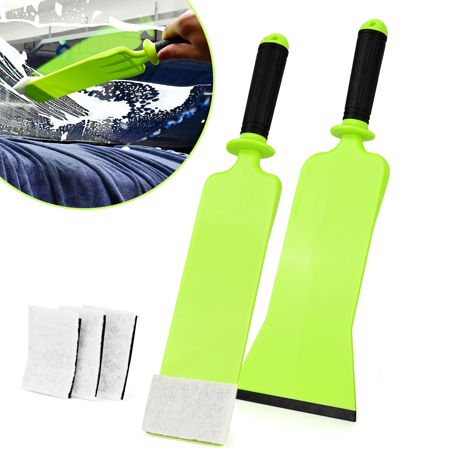 FOSHIO poignée de blocage à l'eau Bulldozer raclette à palette avec tampons à récurer bord en caoutchouc grattoir de nettoyage de vitres de voiture