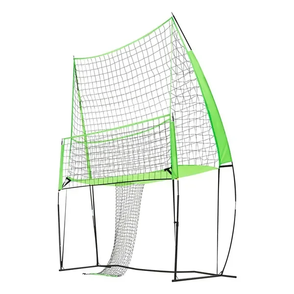 Volleyball Training Net System, Freely Height-Adjustable Practice Equipment with Ball Return, 8x11ft