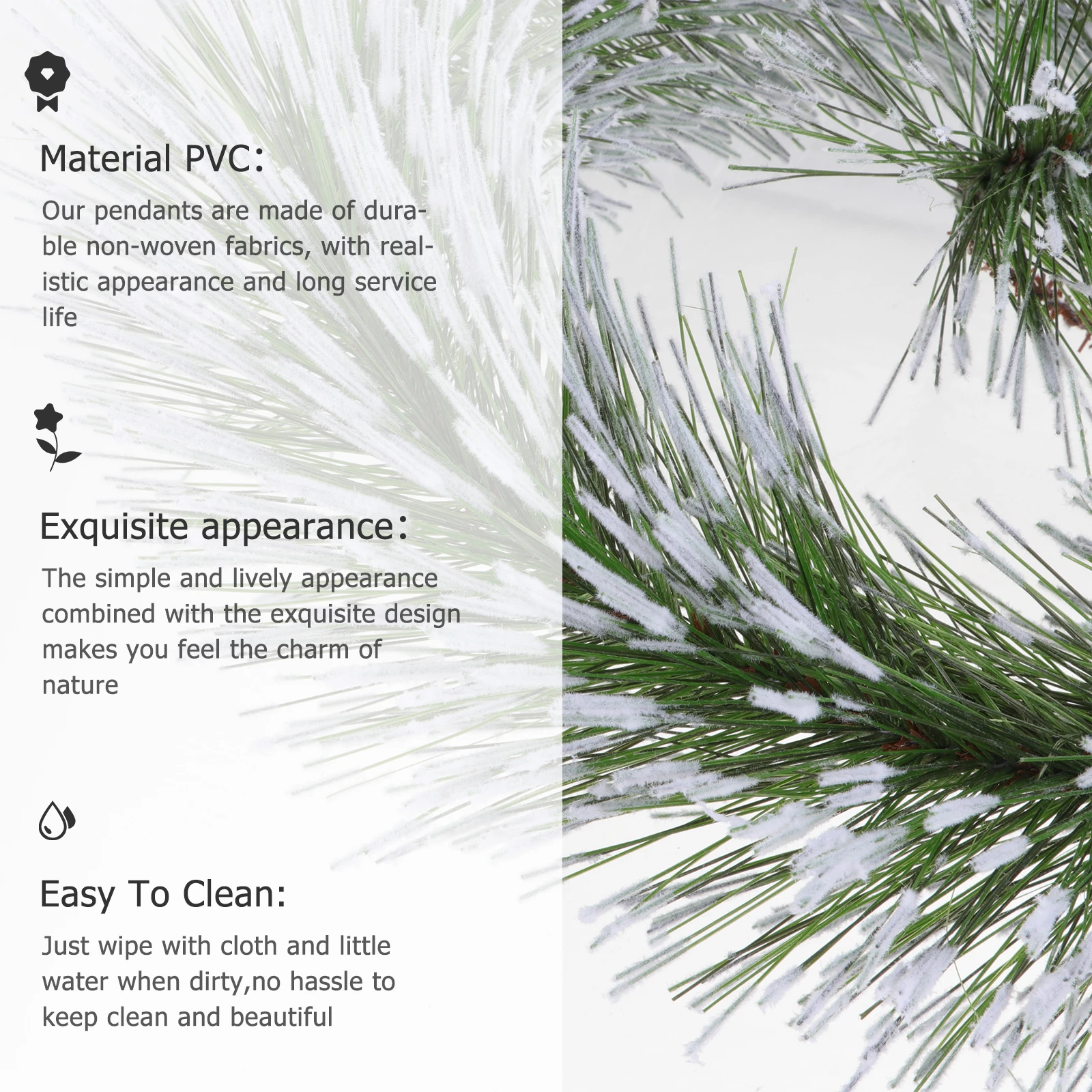 

Simulated Pine Needle Garland Christmas Decor Home Setting Ornament Green Safe Materials Indoor Outdoor Use