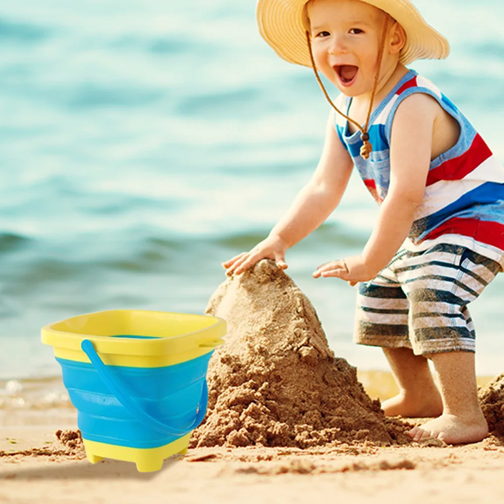 Beach Toys for Kids Sand Toys Set for Toddlers Sandbox Toys with Collapsible Bucket Shovel Rake Set Sand Molds Summer Outdoor