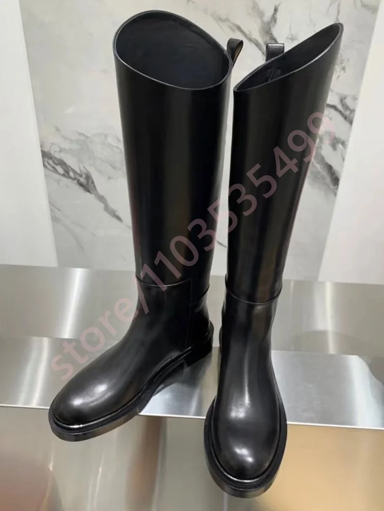 

Осенние женские сапоги в британском стиле, сексуальные, на толстом каблуке, до колена, модные повседневные, на молнии, в стиле рыцарских сапог, обувь для подиумных моделей