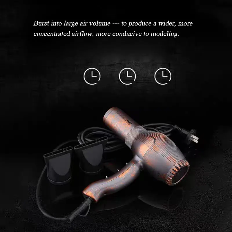 Soplador de iones negativos de alta potencia, secador de pelo de secado rápido de aire frío y caliente, secador de pelo ajustable de seis velocidades para el hogar