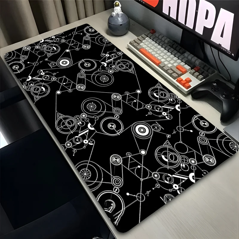 Office Mouse Pad Gamer High-quality natural rubber base Computer Desk Mat Steins Gate Gaming Accessories Black Extended Mousepad