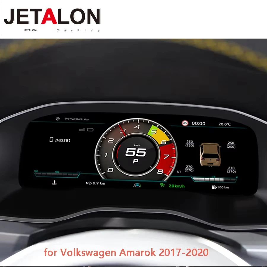 New 12.3inch Carplay LCD Screen Instrument Cluster For Volkswagen Amarok 2017-2020 Speedometer Digital Dashboard Virtual Cockpit