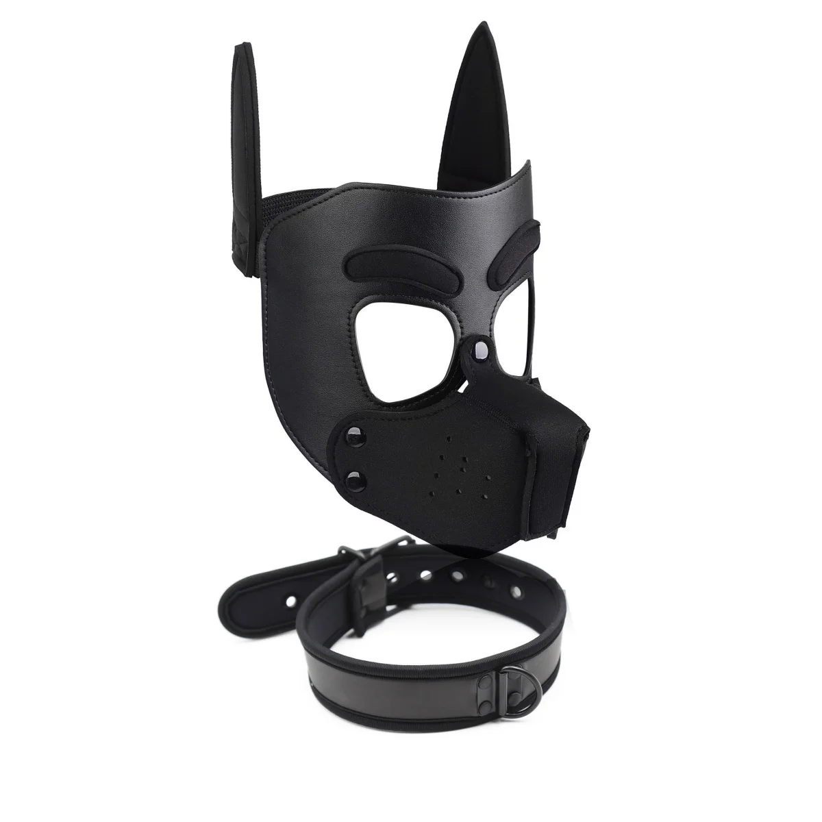 Couples Animal Role Play Games Accessories with Collar for Dog Mask Puppy Cosplay Exotic Costumes Padded Leather Head Hood Mask